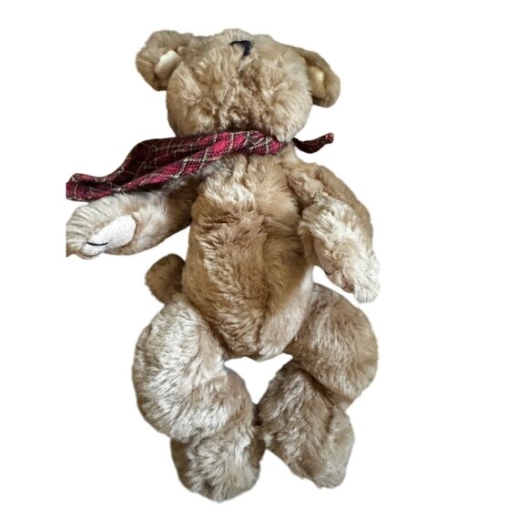 Boyds Bears Simon T Poochley Beans Dog Bulldog Red Plaid Bandana - Picture 6 of 11